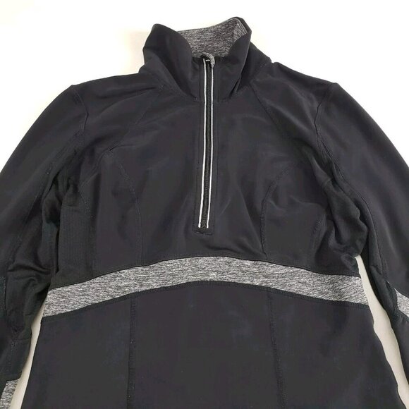 Lululemon Run Distance Pullover Womens 6 Black Long Sleeve Reflective Active Top - Picture 5 of 13